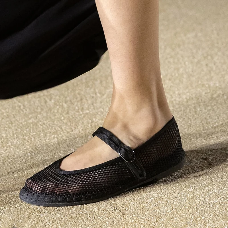 Black Mesh Mary Janes Shoes for Women Fishnet Red Ballet Flats with Buckle Comfortable Elegant Women's Summer Sandals Footwear
Black Mesh Mary Janes Shoes for Women Fishnet Red Ballet Flats with Buckle Comfortable Elegant Women's Summer Sandals Footwear