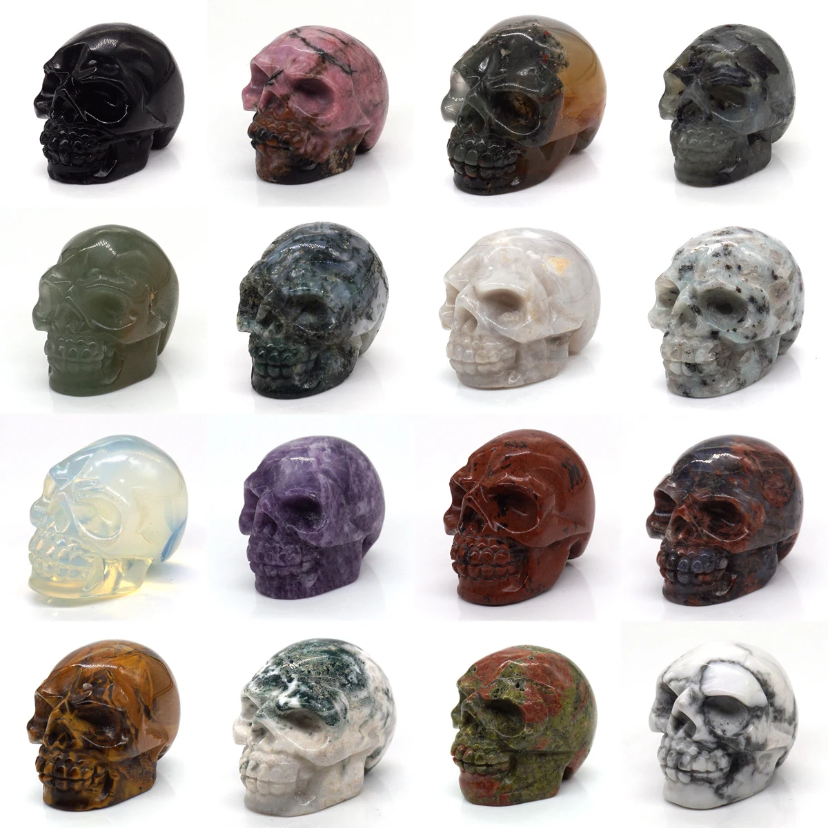 1.5" Skull Statue Natural Stones Carved Healing Crystals Ornament Reiki Witchcraft Supplies Gemstone Wicca Halloween Decorations
1.5" Skull Statue Natural Stones Carved Healing Crystals Ornament Reiki Witchcraft Supplies Gemstone Wicca Halloween Decorations