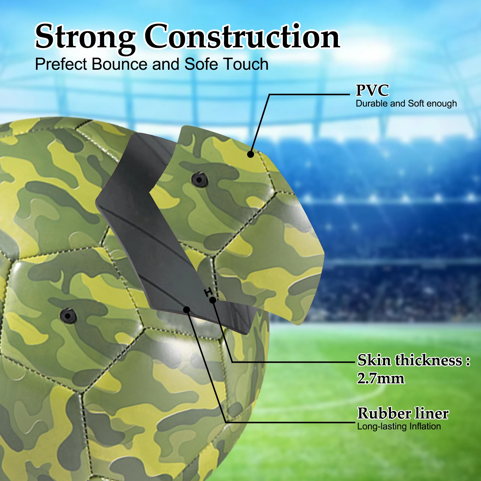 Girls Soccer Ball Wide Range Of Applications With Pump Easy To Carry Camouflage Soccer Ball
Girls Soccer Ball Wide Range Of Applications With Pump Easy To Carry Camouflage Soccer Ball