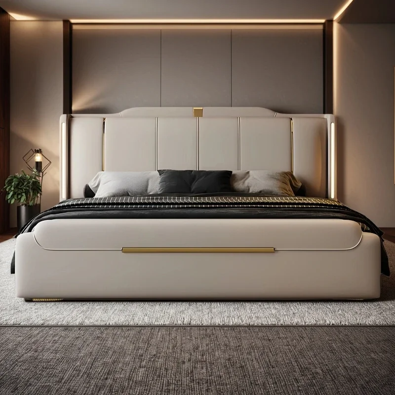 Nappa Leather Bed King Size Luxury 2 People Bed Soft Backrest Headboard Full House Furniture Bedroom Sets Full Set Furniture
Nappa Leather Bed King Size Luxury 2 People Bed Soft Backrest Headboard Full House Furniture Bedroom Sets Full Set Furniture