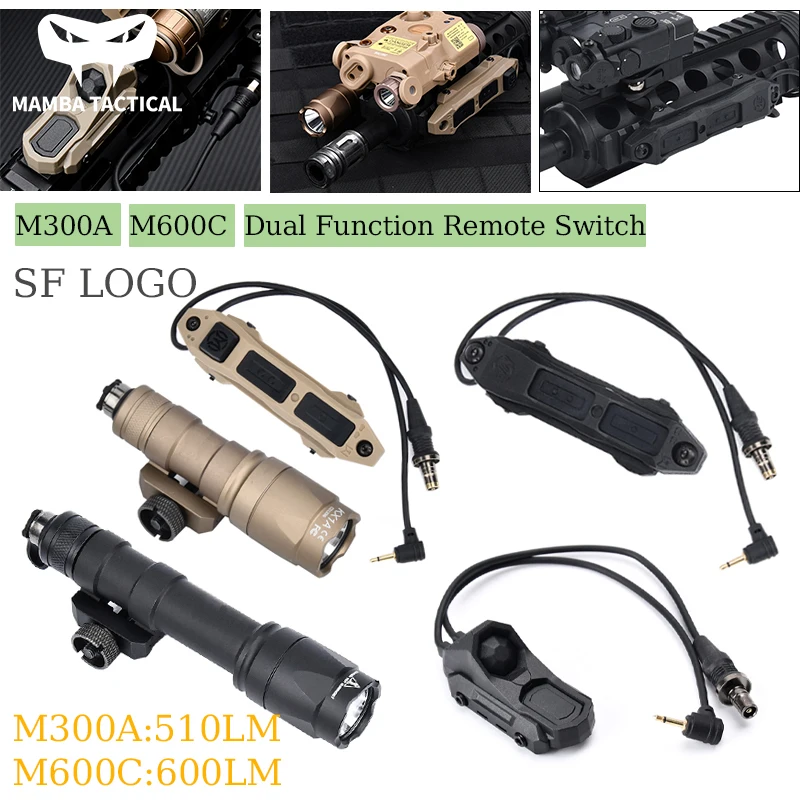Airsoft SureFir M300A Tactical Flashlight M600C Scout Light & Axon Pressure Remote Switch SF Plug 2.5 For NGAL/DBAL/PEQ15 Laser
Airsoft SureFir M300A Tactical Flashlight M600C Scout Light & Axon Pressure Remote Switch SF Plug 2.5 For NGAL/DBAL/PEQ15 Laser