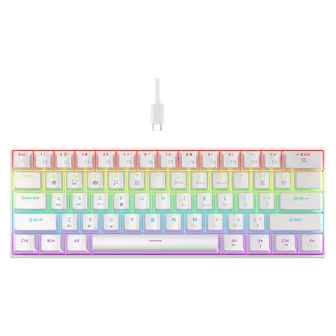 K61 Wired Mechanical Keyboard 10 Kinds of Colorful Lighting Gaming and Office For Microsoft Windows and Apple IOS System