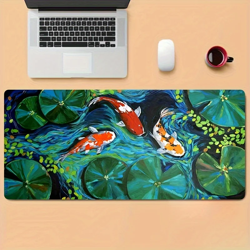 Large-sized mousepad and with anti-slip rubber lotus pond koi design and double fish pattern desktop is suitable for home use
Large-sized mousepad and with anti-slip rubber lotus pond koi design and double fish pattern desktop is suitable for home use