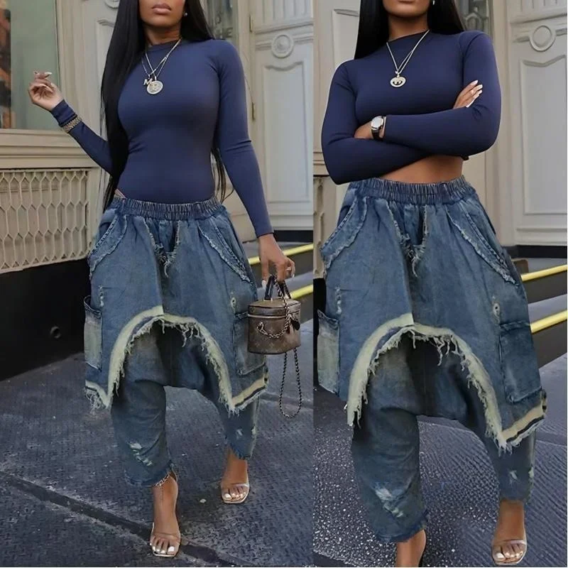 Distressed Harem Jeans Women's Fashion Destroyed Denim Pants Spring Season Four Seasons Apply Brand New Condition No Brand
Distressed Harem Jeans Women's Fashion Destroyed Denim Pants Spring Season Four Seasons Apply Brand New Condition No Brand