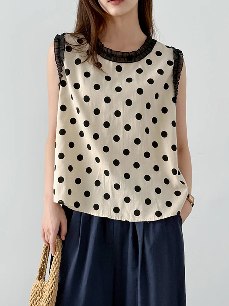 Летний топ с кружевной отделкой в горошек, свободный, тонкий, повседневный, модный, новинка лета
Летний топ с кружевной отделкой в горошек, свободный, тонкий, повседневный, модный, новинка лета