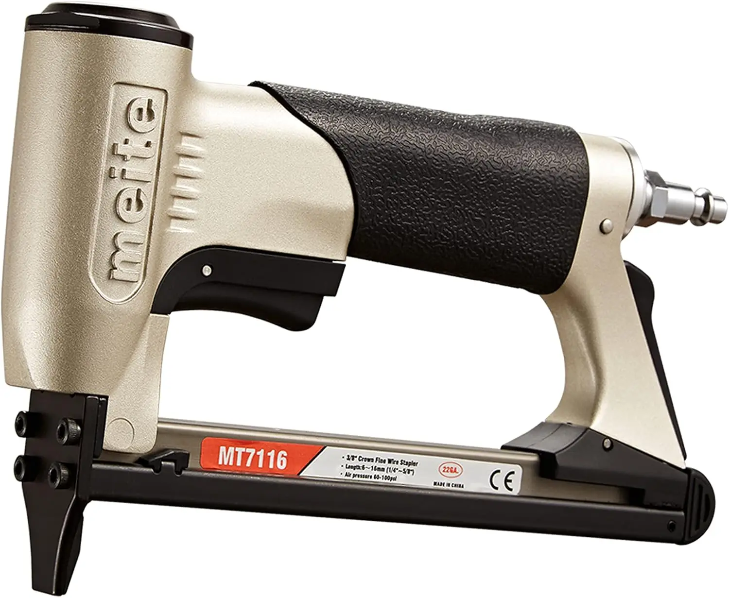 22 Gauge Pneumatic Staple Gun, 71 Series with 3/8-Inch Crown for Upholstery, Adjustable Length from 1/4 to 5/8 Inch
22 Gauge Pneumatic Staple Gun, 71 Series with 3/8-Inch Crown for Upholstery, Adjustable Length from 1/4 to 5/8 Inch