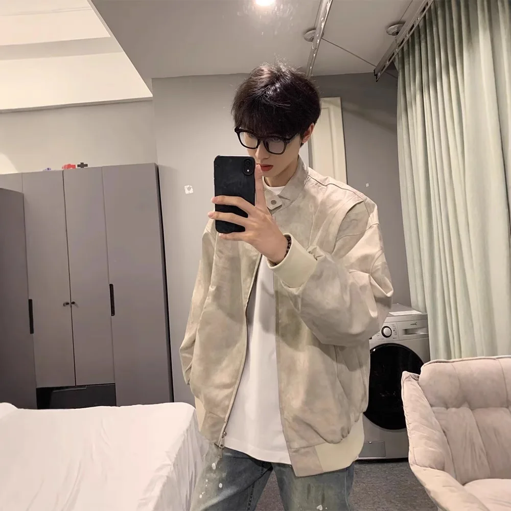 Мужское кожаное пальто в стиле ретро в американском стиле Sle Dyed Jaet, осенне-зимнее или бейсбольное пальто Sle Faion Urban Loose Fit Long Sve
Мужское кожаное пальто в стиле ретро в американском стиле Sle Dyed Jaet, осенне-зимнее или бейсбольное пальто Sle Faion Urban Loose Fit Long Sve