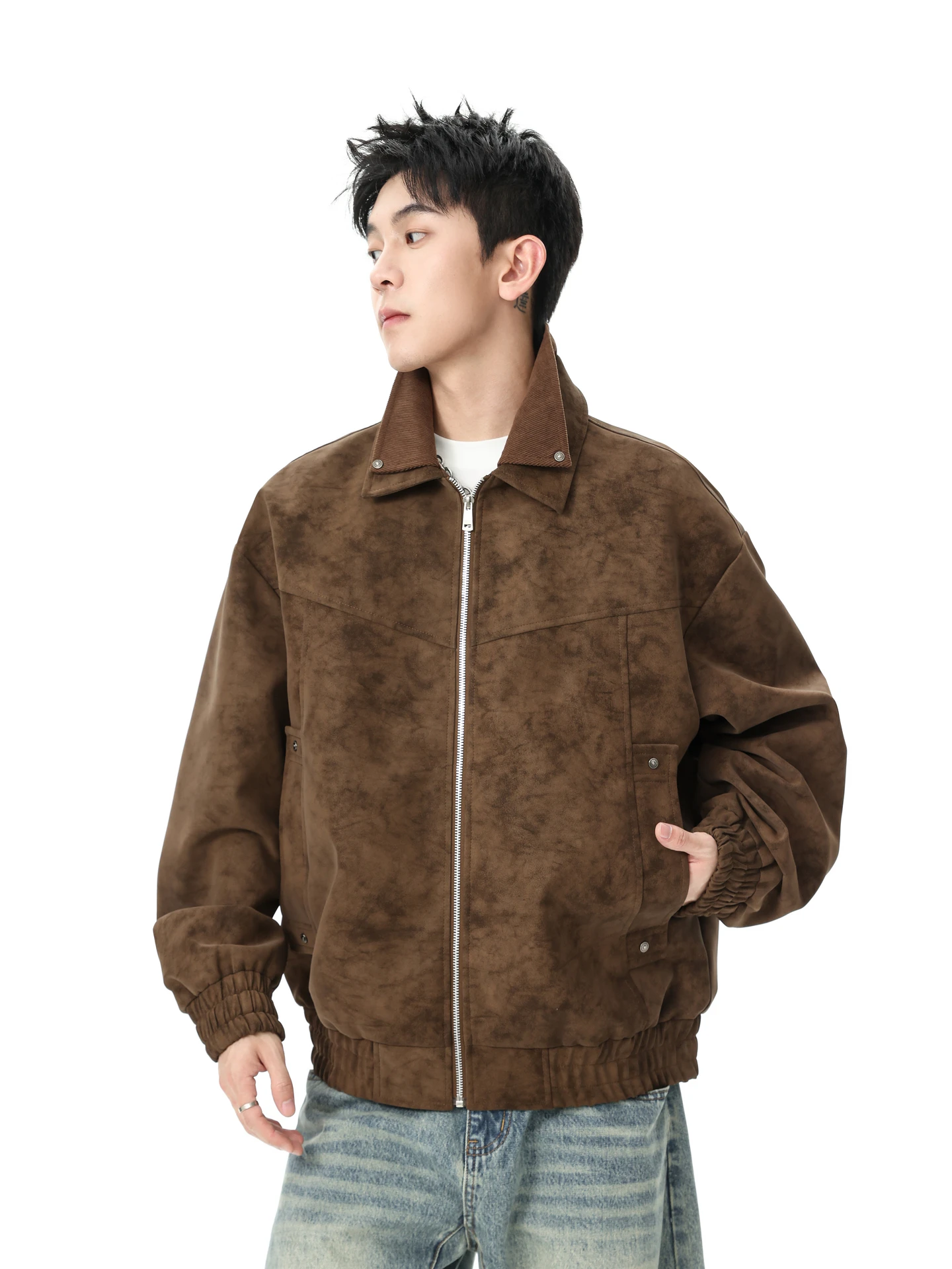 Мужская куртка свободного кроя в американском ретро-стиле с окрашенным воротником, весенняя модная верхняя одежда для молодежи, с длинными рукавами, на молнии
Мужская куртка свободного кроя в американском ретро-стиле с окрашенным воротником, весенняя модная верхняя одежда для молодежи, с длинными рукавами, на молнии