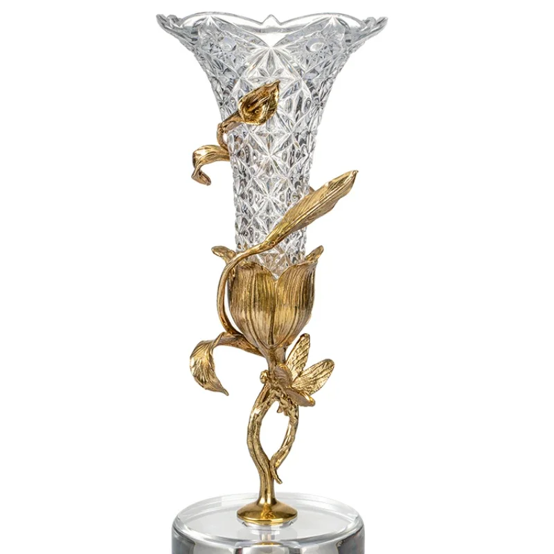 luxury simple flower arrangement vase crystal glass inlaid with copper living room
luxury simple flower arrangement vase crystal glass inlaid with copper living room