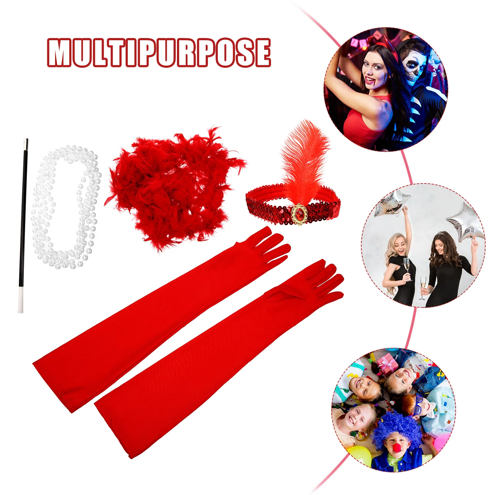 1 Set Flapper Headband Pearl Necklace Gloves Scarf Cigarette Holder 1920S Accessories Costume Party Cosplay Prop Vintage Elegant
1 Set Flapper Headband Pearl Necklace Gloves Scarf Cigarette Holder 1920S Accessories Costume Party Cosplay Prop Vintage Elegant