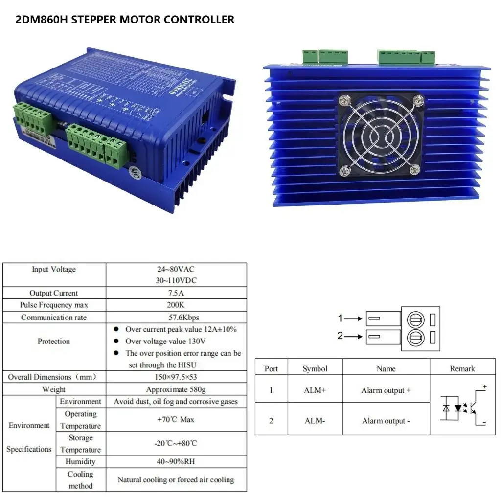 Y1UD 2DM860 Motor Control System 2 Phase Stepper Motor Driver Microstep Controller
Y1UD 2DM860 Motor Control System 2 Phase Stepper Motor Driver Microstep Controller