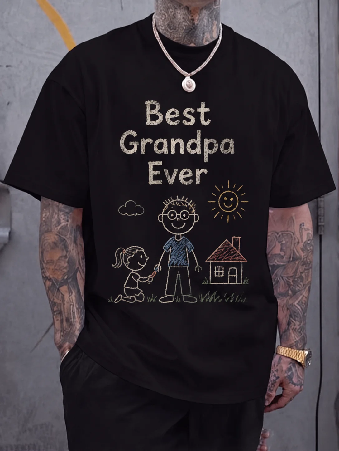 Men Graphic Tee Short Sleeve Classic Fit Grandpa Chalk Sketch Print Vintage Retro Family Humor Dad Tee Streetwear Outdoor Daily
Men Graphic Tee Short Sleeve Classic Fit Grandpa Chalk Sketch Print Vintage Retro Family Humor Dad Tee Streetwear Outdoor Daily