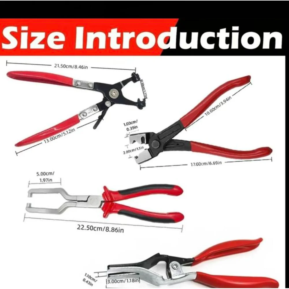 Professional Hose Clamp Kit, Fuel Line Disconnecting & Dismounting Tool Set for Automotive Maintenance, Multifunctional Pipe Cla
Professional Hose Clamp Kit, Fuel Line Disconnecting & Dismounting Tool Set for Automotive Maintenance, Multifunctional Pipe Cla