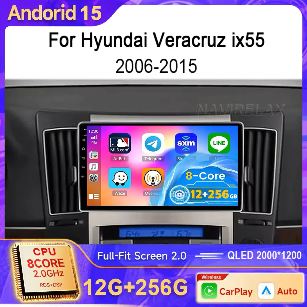 Android 15 For Hyundai Veracruz ix55 2006 - 2015 Car Stereo Multimedia Radio Unit Player GPS Wireless Carplay Android Auto 2din
Android 15 For Hyundai Veracruz ix55 2006 - 2015 Car Stereo Multimedia Radio Unit Player GPS Wireless Carplay Android Auto 2din