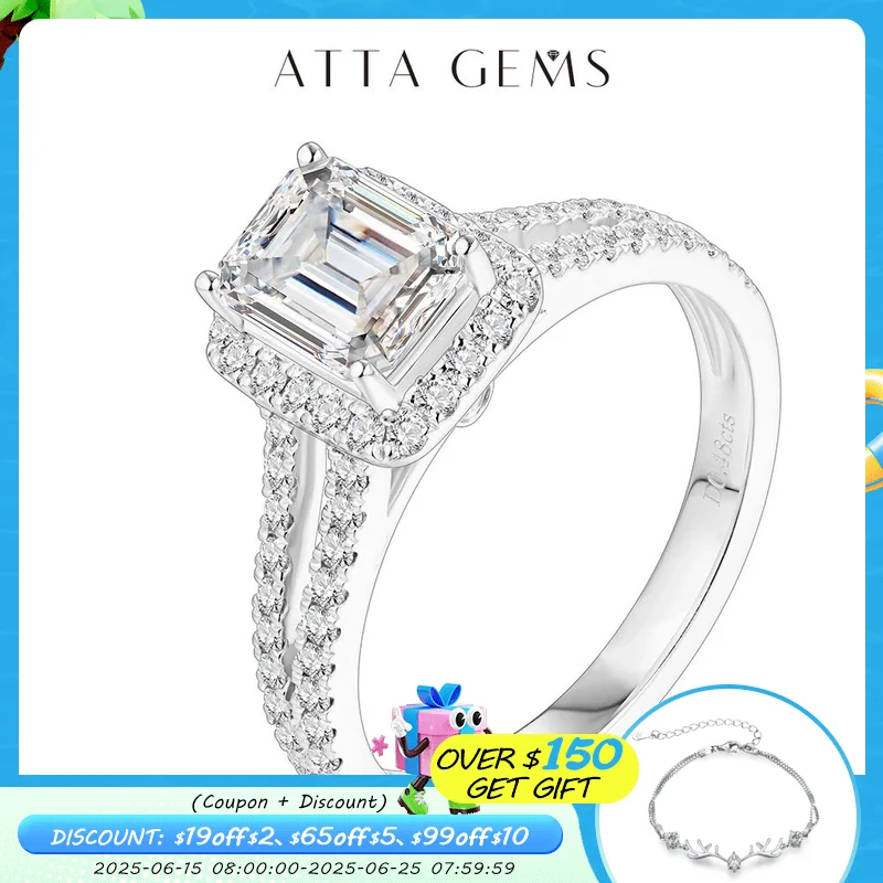 ATTAGEMS 925 Sterling Silver Moissanite Ring Emearld Cut 1.0CT VVS1 D Color Moissanite Pass Diamond Test for Women Elegant Rings
ATTAGEMS 925 Sterling Silver Moissanite Ring Emearld Cut 1.0CT VVS1 D Color Moissanite Pass Diamond Test for Women Elegant Rings