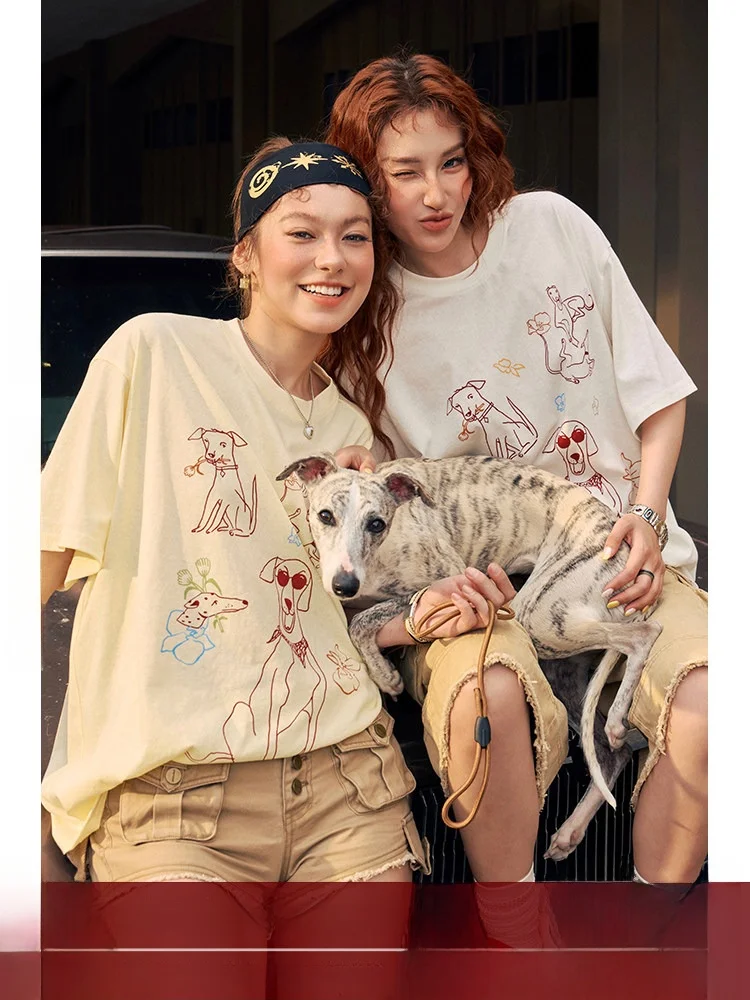 Футболка BeerBro Loose Fit с коротким рукавом, женская, летняя, с принтом собаки, уличный стиль, из смесового хлопка и полиэстера, с круглым вырезом
Футболка BeerBro Loose Fit с коротким рукавом, женская, летняя, с принтом собаки, уличный стиль, из смесового хлопка и полиэстера, с круглым вырезом