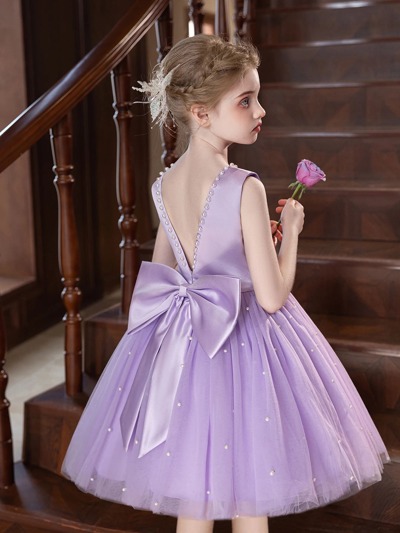 A Purple Dress With A Backless Bow Is Suitable For Girls' Parties Weddings And Birthday Occasions And Is Suitable For Children T
A Purple Dress With A Backless Bow Is Suitable For Girls' Parties Weddings And Birthday Occasions And Is Suitable For Children T