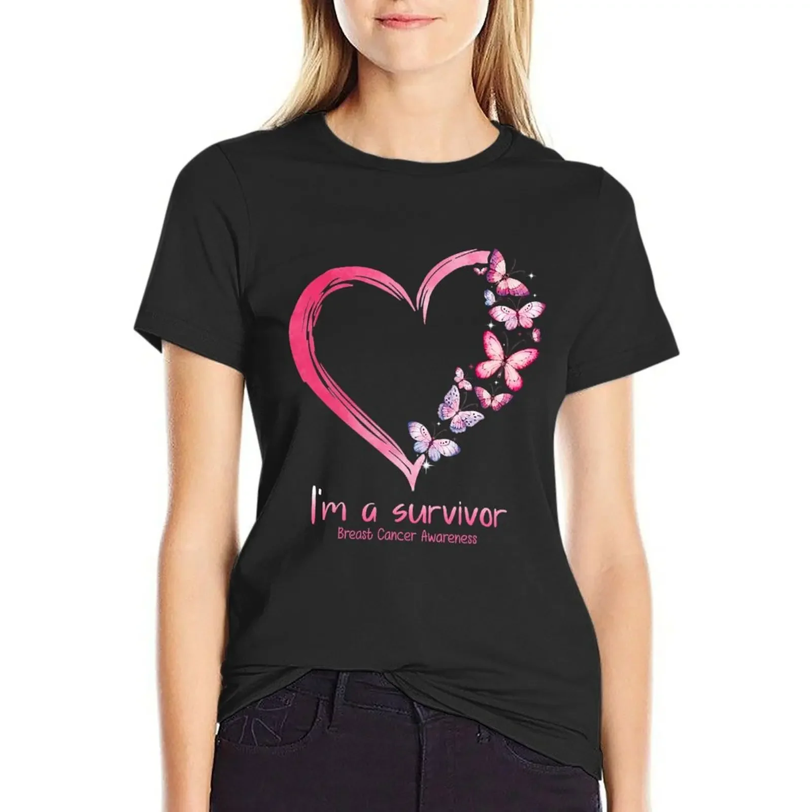 Pink Butterfly Heart I'm A Survivor Breast Cancer Awareness T-Shirt kawaii clothes plus size tops korean Women's clothes
Pink Butterfly Heart I'm A Survivor Breast Cancer Awareness T-Shirt kawaii clothes plus size tops korean Women's clothes