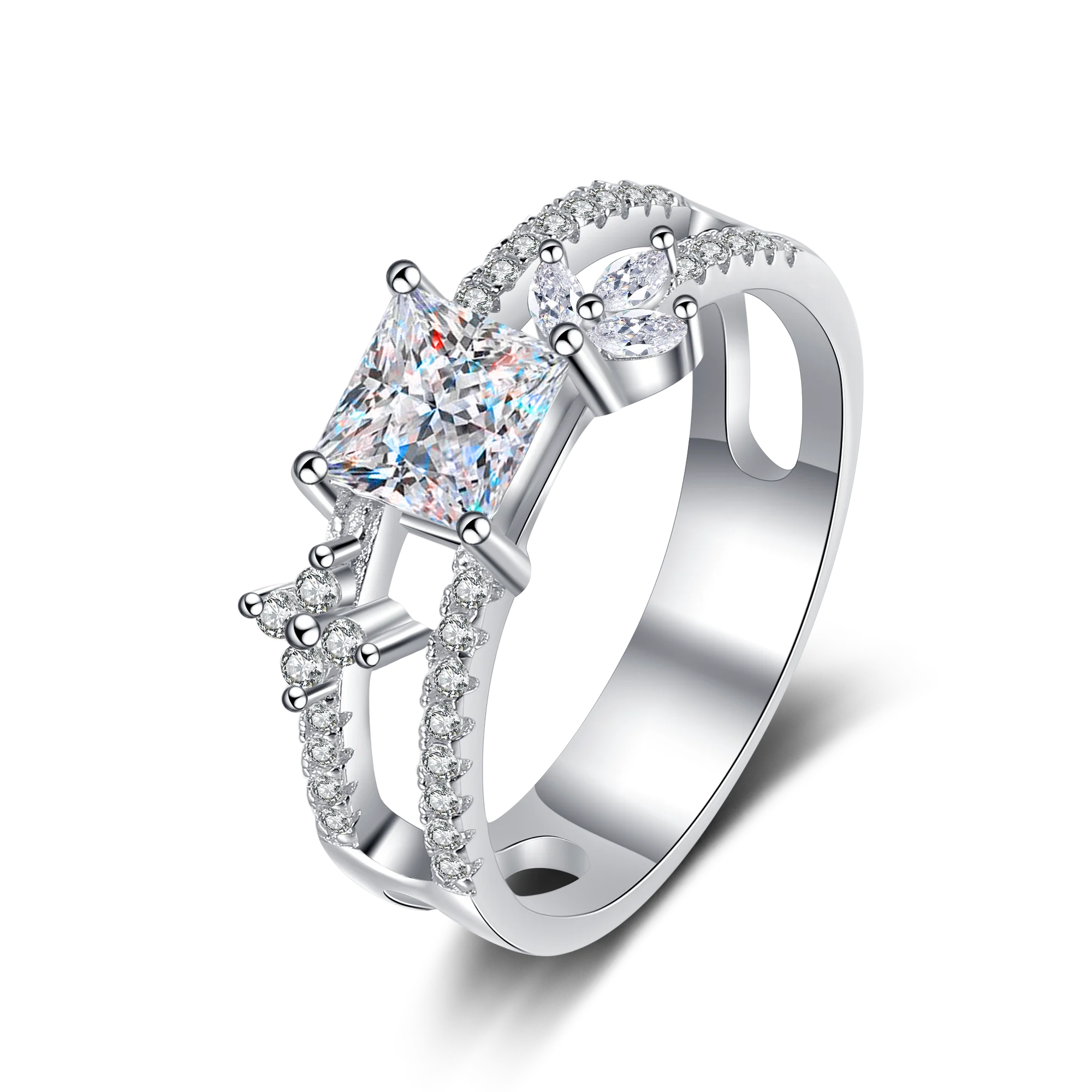 Wholesale High Quality Jewelry Princess Cut D Colored Moissanite 1CT Diamond Ring 925 Sterling Silver Customized Women's Jewelry
Wholesale High Quality Jewelry Princess Cut D Colored Moissanite 1CT Diamond Ring 925 Sterling Silver Customized Women's Jewelry