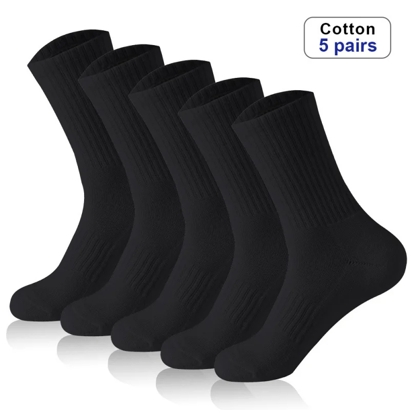 5 Pairs Black Men's Stockings Sports Autumn and Winter High quality Tube Cotton Middle Tube Solid Color Sport Athletic Socks
5 Pairs Black Men's Stockings Sports Autumn and Winter High quality Tube Cotton Middle Tube Solid Color Sport Athletic Socks