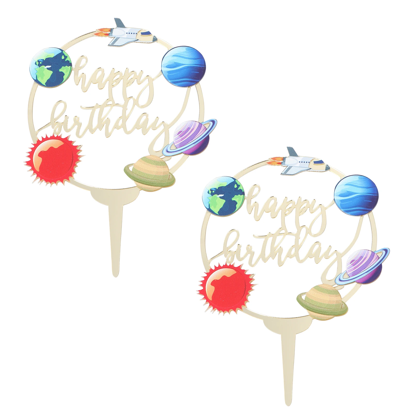 2 Pcs Topper Birthday Party Decorations Supplies Acrylic Party Supplies nament Food Grade Material Outer Space Style
2 Pcs Topper Birthday Party Decorations Supplies Acrylic Party Supplies nament Food Grade Material Outer Space Style