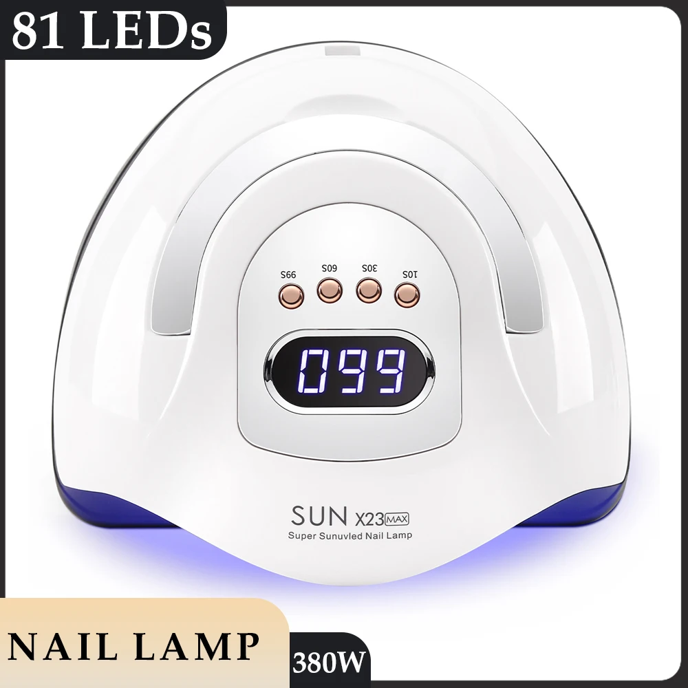 380W UV Nail Drying Lamp Professional 81 LEDs Nail Dryer with 4 Timer Settings Quick-drying Manicure Lamp UV Light for Nails Gel
380W UV Nail Drying Lamp Professional 81 LEDs Nail Dryer with 4 Timer Settings Quick-drying Manicure Lamp UV Light for Nails Gel