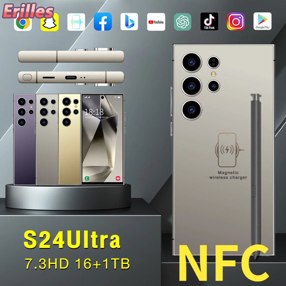 Global Version S24 Ultra 7.3 Inch Orignal Android14 Smartphone 5G Phone 108MP 22GB+2TB 8000mAh Phone Game Music Movies S23
Global Version S24 Ultra 7.3 Inch Orignal Android14 Smartphone 5G Phone 108MP 22GB+2TB 8000mAh Phone Game Music Movies S23