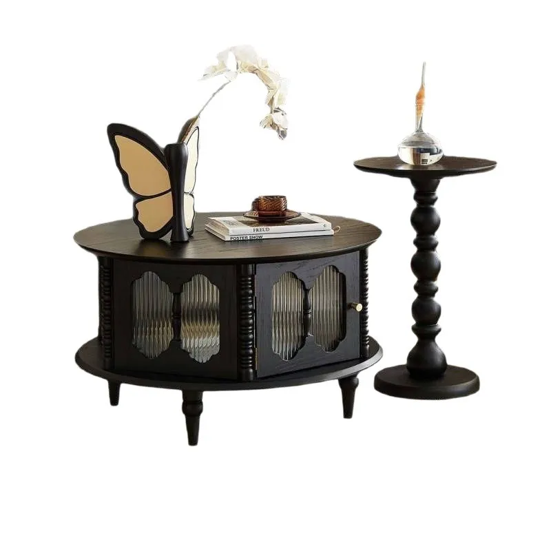French retro solid wood coffee table small apartment household combination coffee table medium and ancient storage side table
French retro solid wood coffee table small apartment household combination coffee table medium and ancient storage side table