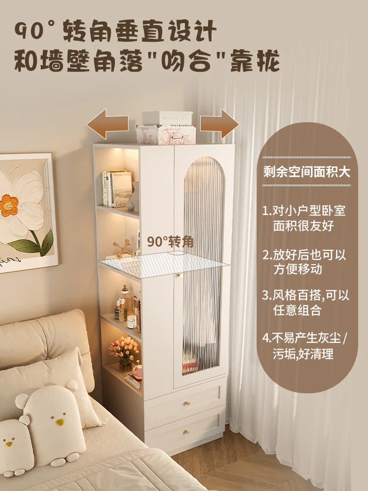 Cream wind small wardrobe bedroom home wardrobe bedside table coat rack floor-standing children's bedside storage cabinet
Cream wind small wardrobe bedroom home wardrobe bedside table coat rack floor-standing children's bedside storage cabinet