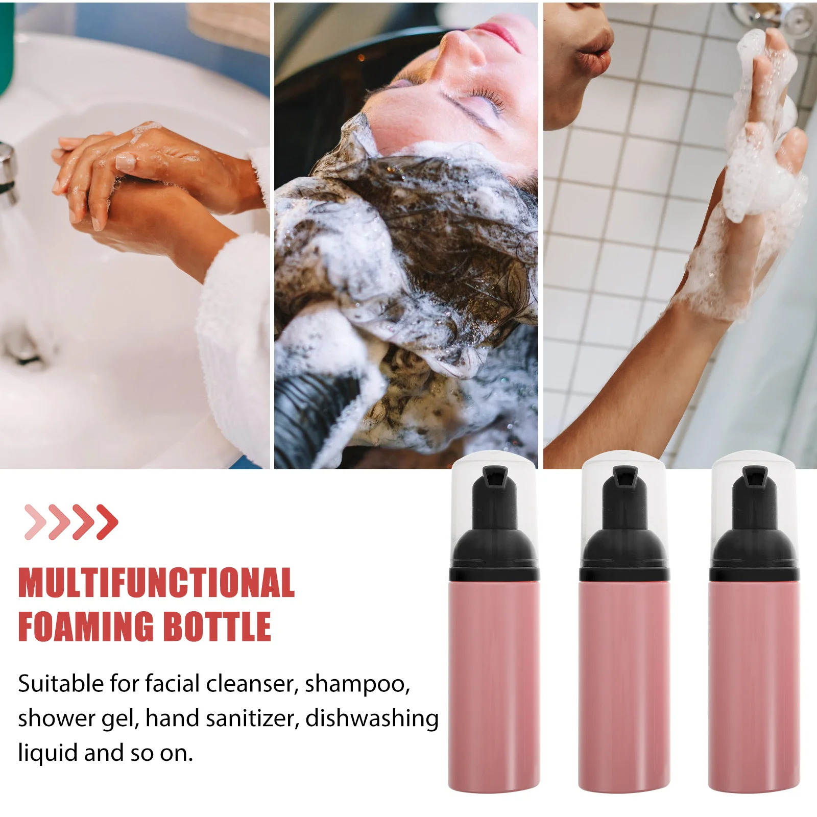 3Pcs Foaming Bottles Plastic Durable Press Type Travel Mousse Bubble Refillable Dispenser Portable Lotion Bottle
3Pcs Foaming Bottles Plastic Durable Press Type Travel Mousse Bubble Refillable Dispenser Portable Lotion Bottle