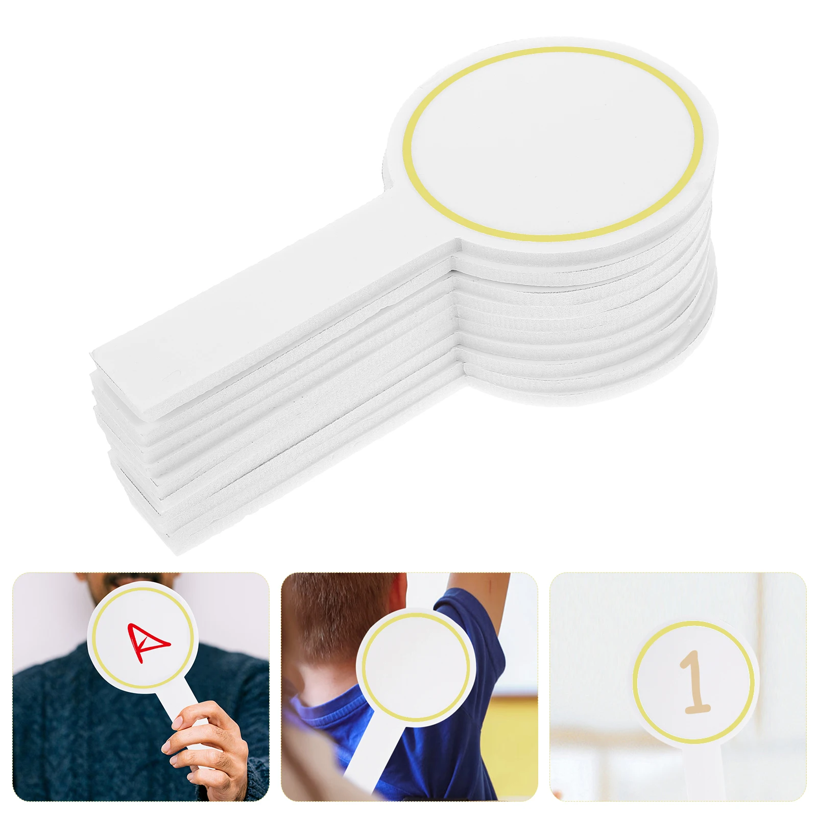6pcs Yellow Score Boards Handheld Foam Paddles Blank Single Side Erasable Writing Wiping Voting Competition Judges Student
6pcs Yellow Score Boards Handheld Foam Paddles Blank Single Side Erasable Writing Wiping Voting Competition Judges Student