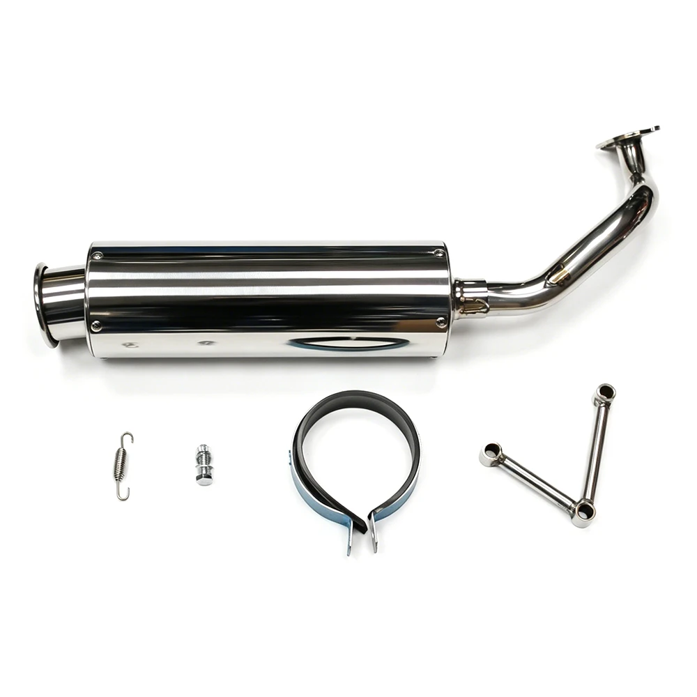 Universal Scooter Exhaust Muffler Kit Stainless Steel Racing Exhaust Pipe with Mounting Hardware For JOG90 JOG50
Universal Scooter Exhaust Muffler Kit Stainless Steel Racing Exhaust Pipe with Mounting Hardware For JOG90 JOG50