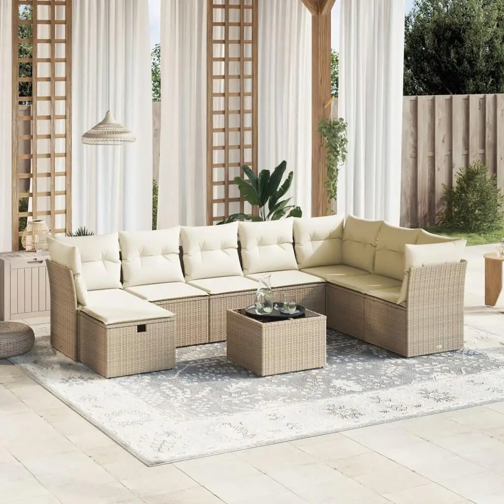 Beige Poly Rattan Steel Garden Sofa Set with Tempered Glass Large Comfortable Outdoor Furniture
Beige Poly Rattan Steel Garden Sofa Set with Tempered Glass Large Comfortable Outdoor Furniture
