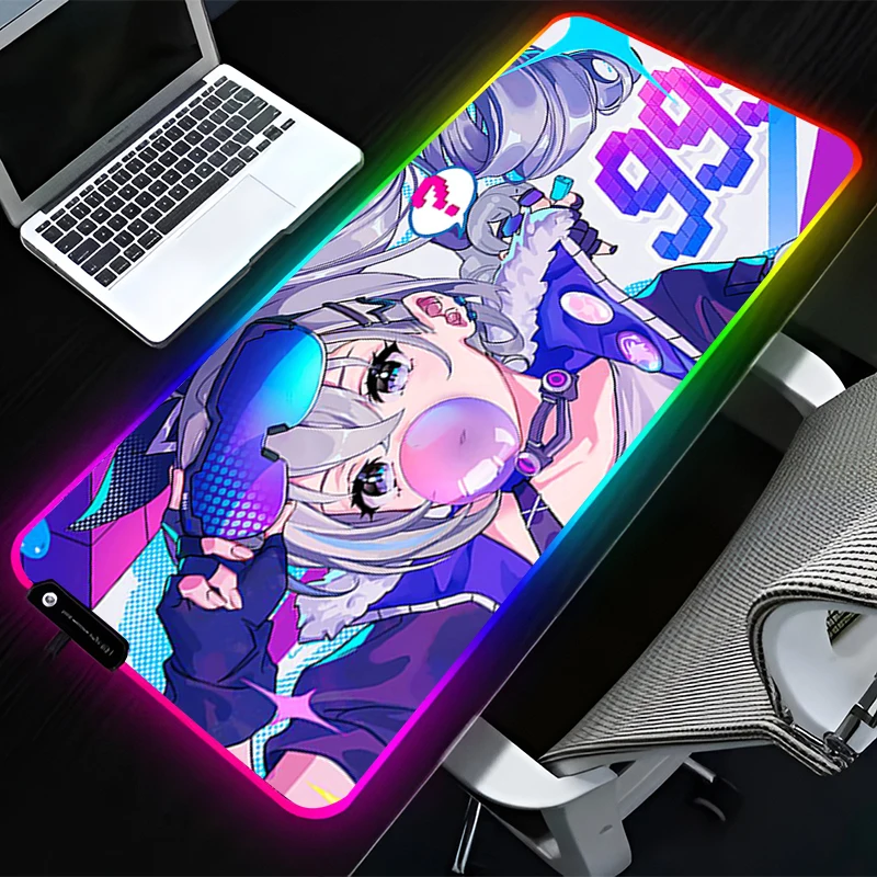RGB LED Mouse Pad Rubber HD Mousepad Computer Gaming Accessories Keyboard Pad Non Slip H-honkai Star Rail Silver Wolf Mouse Mat
RGB LED Mouse Pad Rubber HD Mousepad Computer Gaming Accessories Keyboard Pad Non Slip H-honkai Star Rail Silver Wolf Mouse Mat