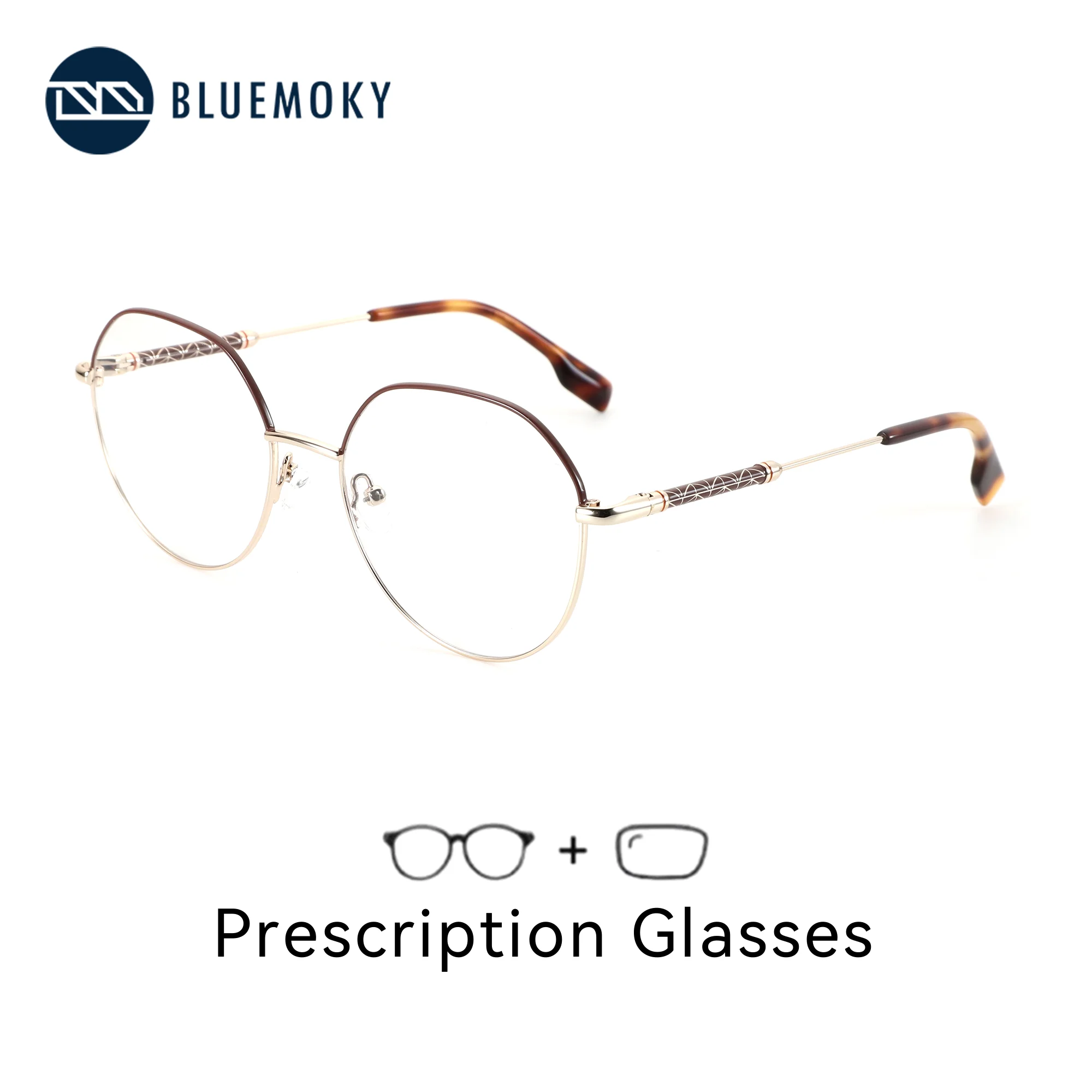 BLUEMOKY (M Size) Metal Round Prescription Glasses For Women Blue Light Progressive Optical Lenses With Recipe Myopia Eyewear
BLUEMOKY (M Size) Metal Round Prescription Glasses For Women Blue Light Progressive Optical Lenses With Recipe Myopia Eyewear