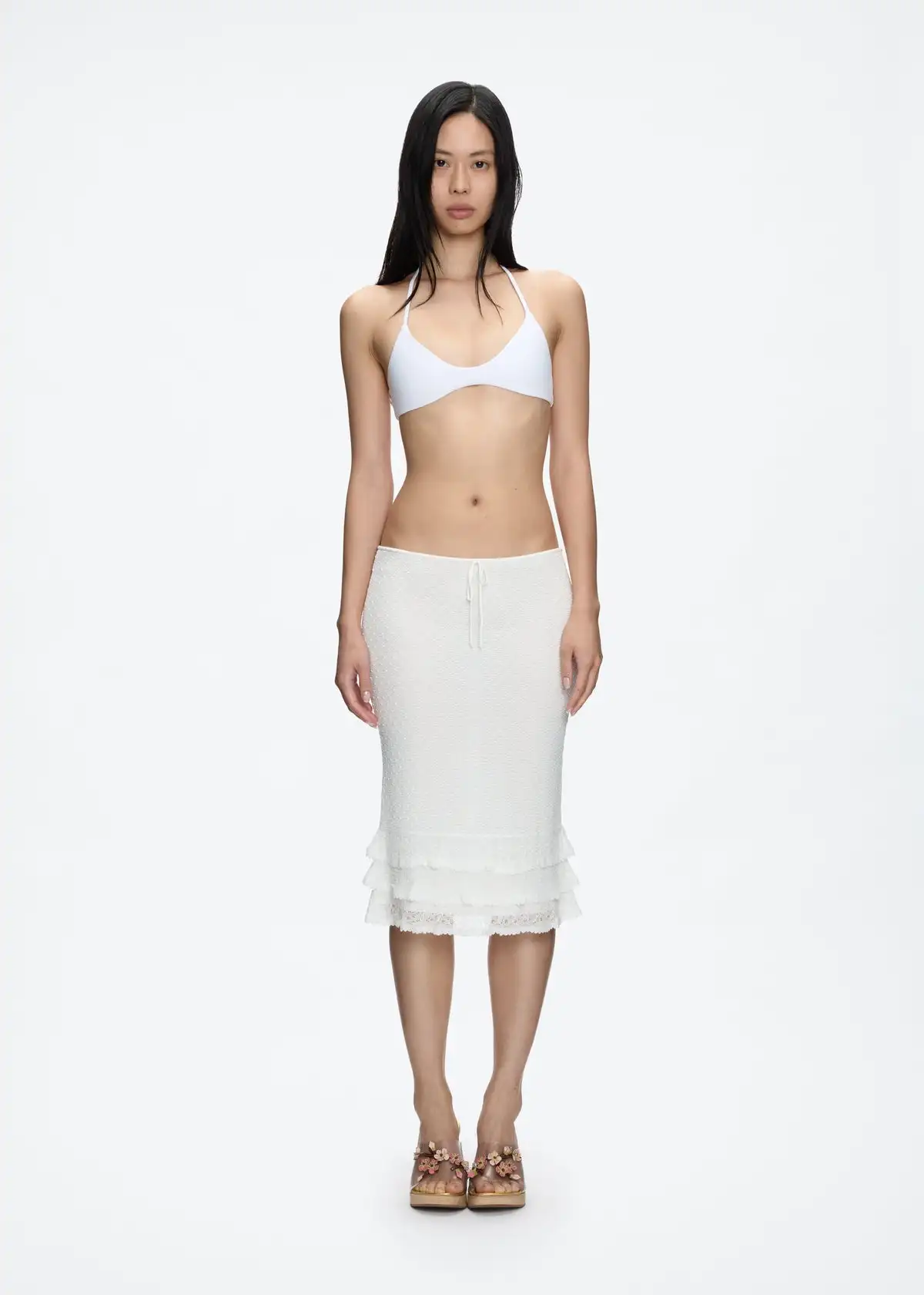 Tank Milky White Polka Dot Knitted Lace Women's Skirt Highly Elastic and Easiest for Match Midi Skirt Drawstring Low Waist Sexy Jellyfish Skirt
Tank Milky White Polka Dot Knitted Lace Women's Skirt Highly Elastic and Easiest for Match Midi Skirt Drawstring Low Waist Sexy Jellyfish Skirt