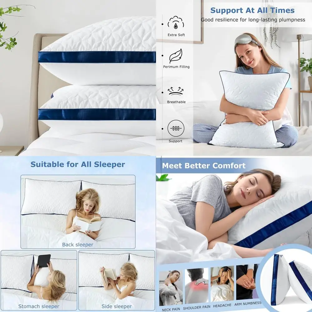 2-Pack Cooling Pillows for All Sleep Positions, Plush Hotel-Quality, Machine Washable, Down Alternative
2-Pack Cooling Pillows for All Sleep Positions, Plush Hotel-Quality, Machine Washable, Down Alternative