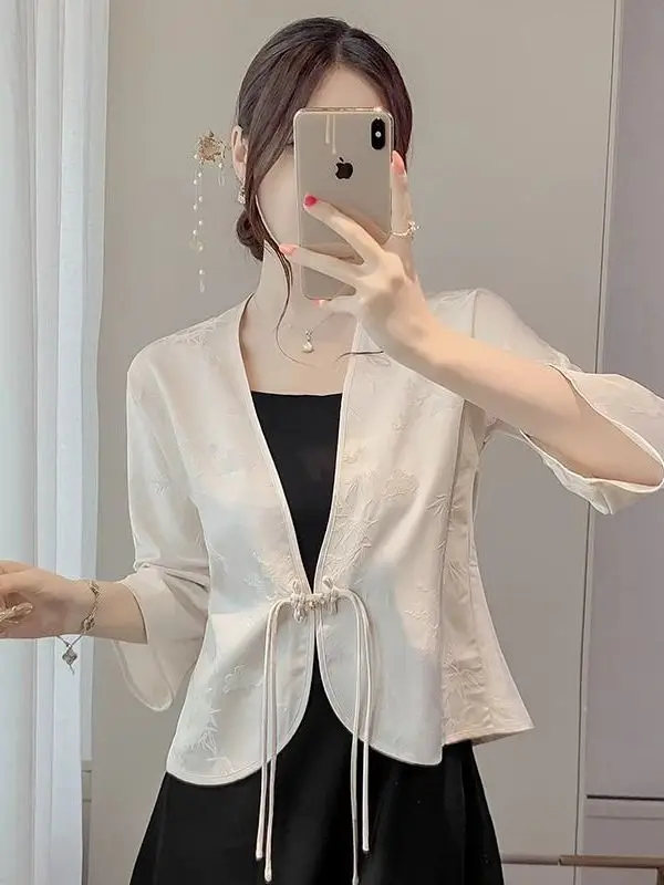 New Chinese Sle National Trend Women's Summer Thin ort Outerwear Sun Protection Clothes V-Ne Svel Printed Casual ...
New Chinese Sle National Trend Women's Summer Thin ort Outerwear Sun Protection Clothes V-Ne Svel Printed Casual ...