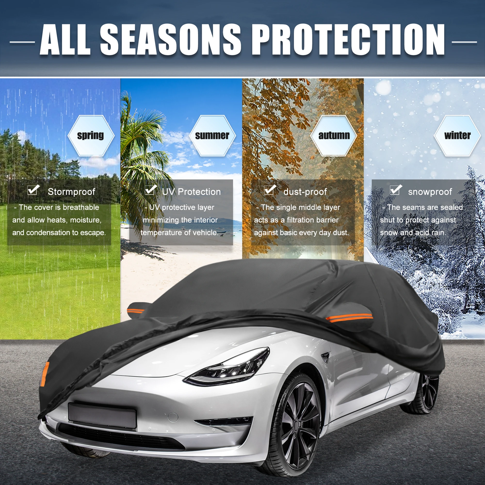Водонепроницаемый автомобильный чехол Uxcell 210D-Pu Oxford для Tesla Model 3 2017-2023 с застежкой-молнией
Водонепроницаемый автомобильный чехол Uxcell 210D-Pu Oxford для Tesla Model 3 2017-2023 с застежкой-молнией