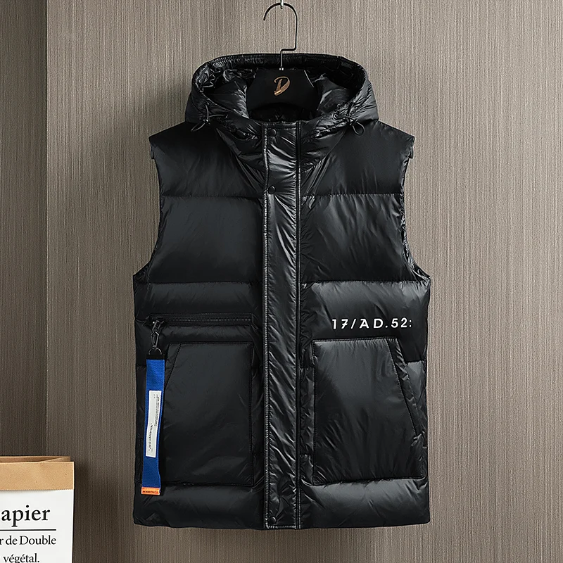 Hooded Zipper Solid Duck Down Coat Winter Padded Waistcoat Outdoor Causal Sleeveless Men Jacket Fashion Thicken Male Clothe Vest
Hooded Zipper Solid Duck Down Coat Winter Padded Waistcoat Outdoor Causal Sleeveless Men Jacket Fashion Thicken Male Clothe Vest