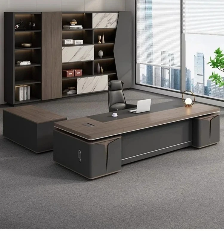 High-end atmospheric light luxury boss table, president's desk, modern simple office furniture, table and chair combination
High-end atmospheric light luxury boss table, president's desk, modern simple office furniture, table and chair combination