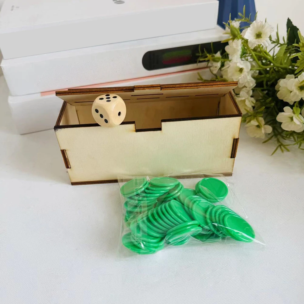 Family Fun Board Game with Dice and Wooden Box Penny Game Wooden Dice Penny Game for Family and Friend
Family Fun Board Game with Dice and Wooden Box Penny Game Wooden Dice Penny Game for Family and Friend