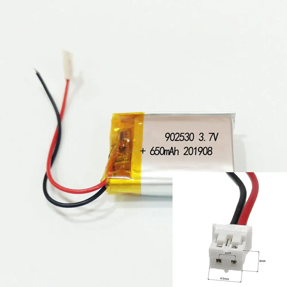 3.7V 650mAh 902530 Li-Polymer Li Battery JST-PH 2pin 2.0 For LAPTOP SMART WATCH MOBILE POWER CAMERA POWER BANK TABLET
3.7V 650mAh 902530 Li-Polymer Li Battery JST-PH 2pin 2.0 For LAPTOP SMART WATCH MOBILE POWER CAMERA POWER BANK TABLET