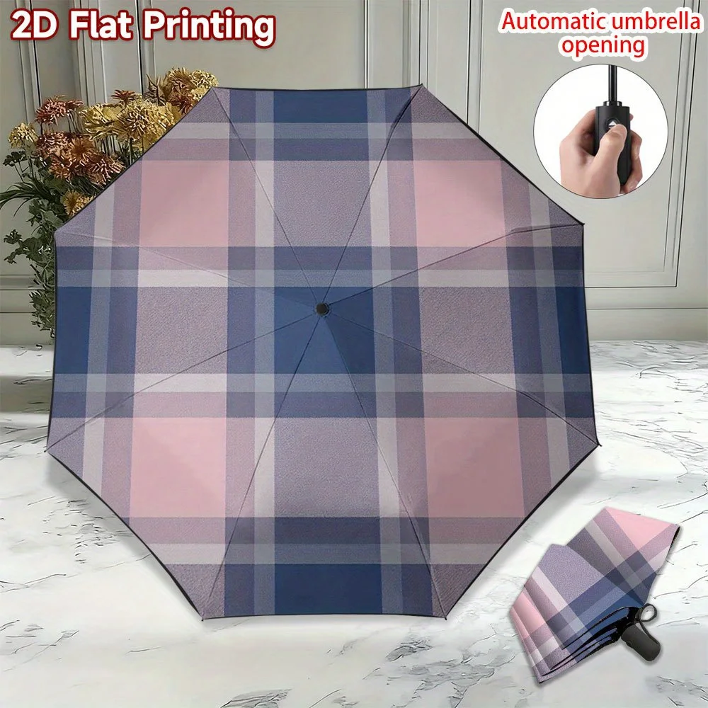 Зонт с автоматическим складыванием и 2D-козырьком (не 3D), розово-синяя клетка - прочная 8-спицевая конструкция, компактный, для путешествий, 1 шт.
Зонт с автоматическим складыванием и 2D-козырьком (не 3D), розово-синяя клетка - прочная 8-спицевая конструкция, компактный, для путешествий, 1 шт.