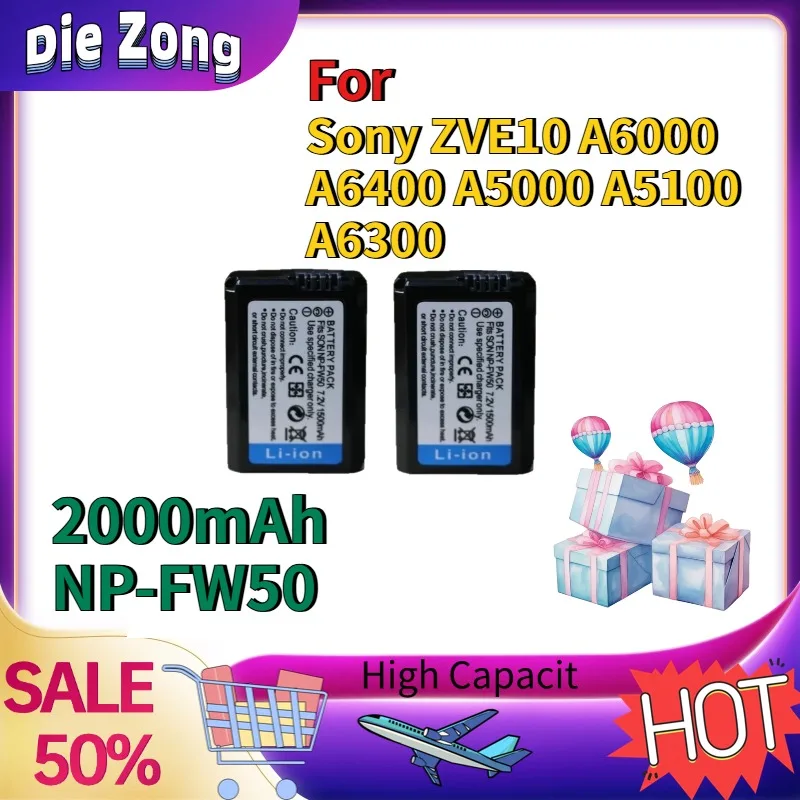 In Stock For Sony ZVE10 A6000 A6400 A5000 A5100 A6300 Compatible With NEX-7 NEX-5N NEX-F3SLT-A37 NEX5R 2000mAh NP-FW50
In Stock For Sony ZVE10 A6000 A6400 A5000 A5100 A6300 Compatible With NEX-7 NEX-5N NEX-F3SLT-A37 NEX5R 2000mAh NP-FW50