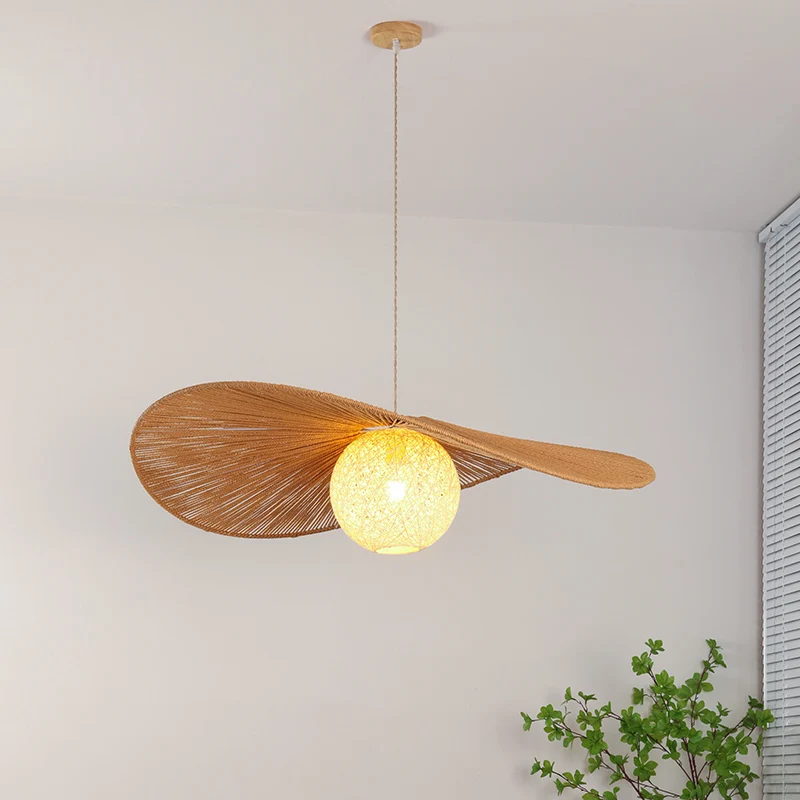 Nordic Japanese Pendant Lamp Wabi-sabi Style Hat Led Hanging Lamp for Living Room Kitchen Homestay Retro Hand-woven Chandelier
Nordic Japanese Pendant Lamp Wabi-sabi Style Hat Led Hanging Lamp for Living Room Kitchen Homestay Retro Hand-woven Chandelier