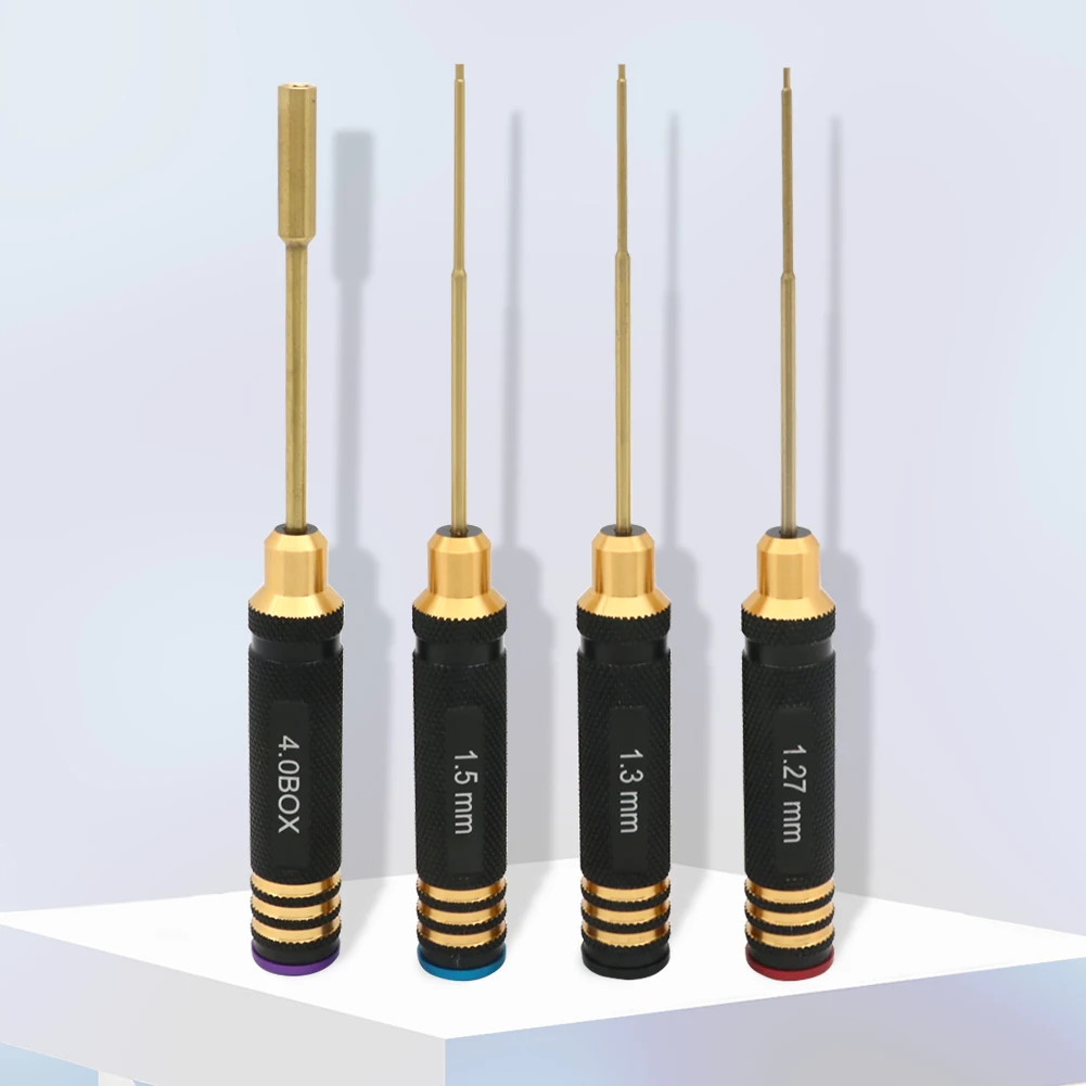 4pcs/lot Screwdriver Set Titanium Alloy 1.27mm 1.3mm1.5mm 4.0Box Hexagon Screwdriver Tool Kit For Rc Car 1/24 Axial Scx24 90081
4pcs/lot Screwdriver Set Titanium Alloy 1.27mm 1.3mm1.5mm 4.0Box Hexagon Screwdriver Tool Kit For Rc Car 1/24 Axial Scx24 90081