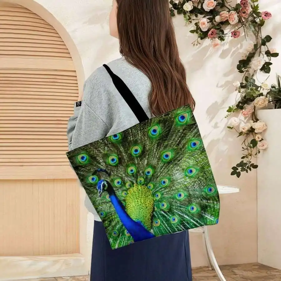 Peacock Feather Print Casual Tote Bag Single Shoulder Womens Oversize Shopping Bag
Peacock Feather Print Casual Tote Bag Single Shoulder Womens Oversize Shopping Bag