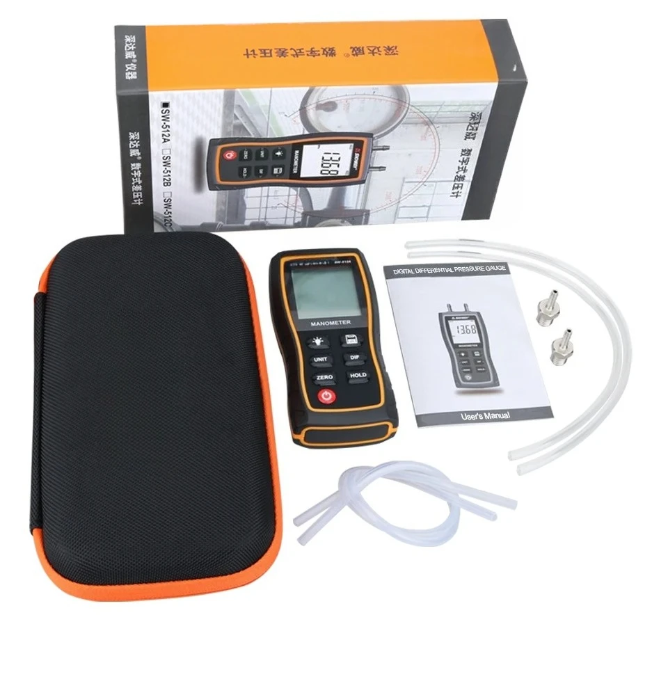 SW-512 Digital Manometer Air Pressure Gauge Professional Pressure Differential Detector ±103.42 KPa Meter Kit Tool
SW-512 Digital Manometer Air Pressure Gauge Professional Pressure Differential Detector ±103.42 KPa Meter Kit Tool