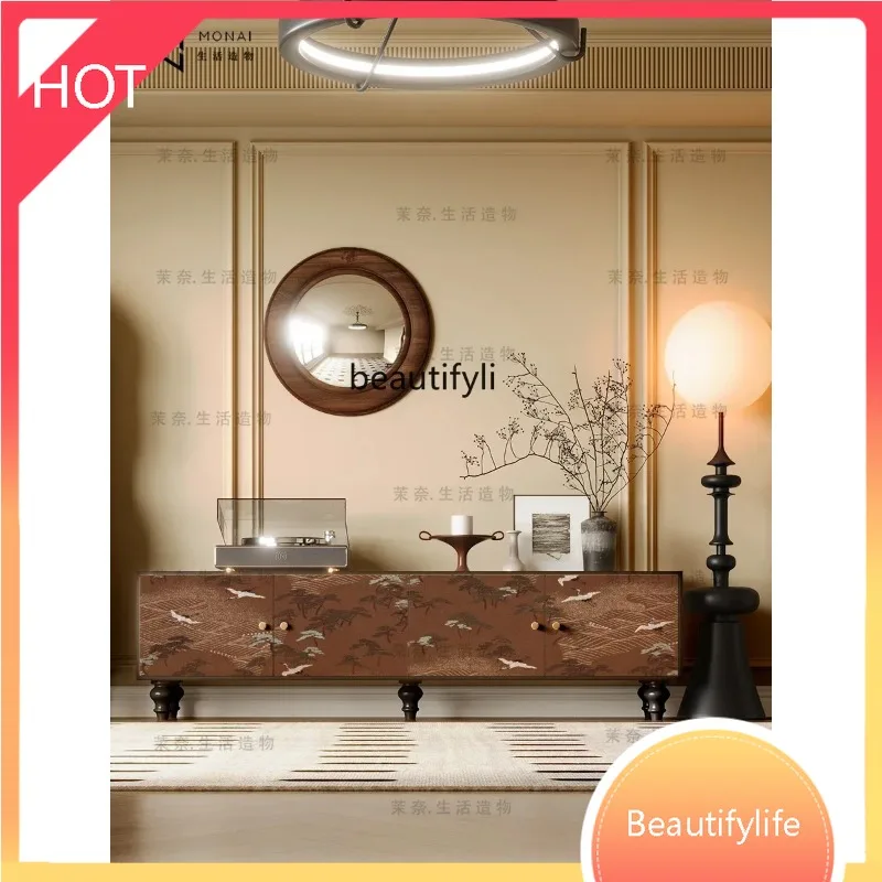 a029 Chinese style cinnabar solid wood TV cabinet household living room French storage vertical cabinet integrated cabinet
a029 Chinese style cinnabar solid wood TV cabinet household living room French storage vertical cabinet integrated cabinet